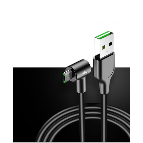Shot - Cable Chargeur Ultra Rapide 2m Micro USB 90° pour Casque sans fil Solo3 Beats Smartphone Android Very Fast Charge 3A (NOIR) Shot  - Câble antenne