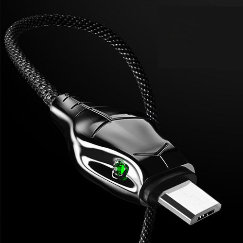 Shot - Cable Chargeur Ultra Rapide 2m Micro USB Cobra pour Casque sans fil Studio3 Beats Smartphone Android Very Fast Charge 3A (NOIR) Shot  - Câble et Connectique