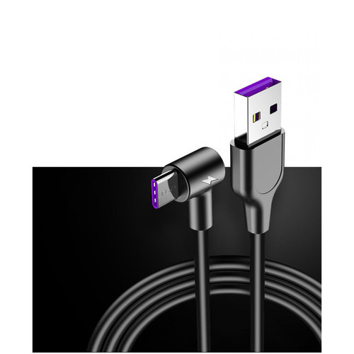 Shot - Cable Chargeur Ultra Rapide 2m Type C 90° pour SAMSUNG Galaxy Fold Smartphone Android Very Fast Charge 5A (NOIR) Shot  - Shot