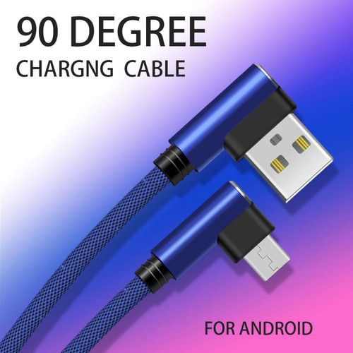 Shot - Cable Fast Charge 90 degres Micro USB pour HUAWEI P30 lite Smartphone Android Recharge Chargeur (BLEU) Shot  - Shot