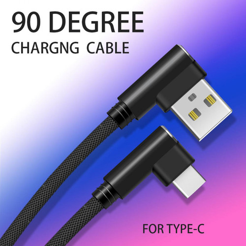 Shot - Cable Fast Charge 90 degres Type C pour "SAMSUNG Galaxy A20" Smartphone Android Recharge Chargeur (NOIR) Shot  - Câble antenne
