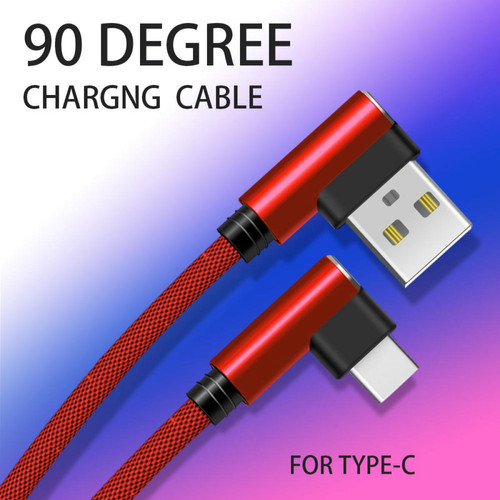 Shot - Cable Fast Charge 90 degres Type C pour SAMSUNG Galaxy Tab S6 Lite Smartphone Android Recharge Chargeur (ROUGE) Shot  - Shot
