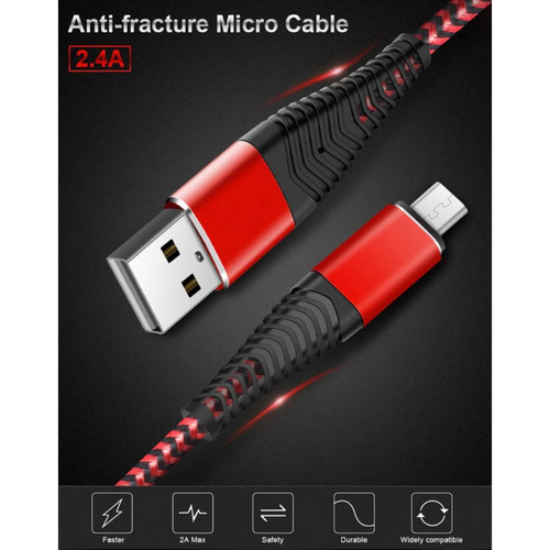 Shot - Cable Fast Charge Flexible Micro USB pour SAMSUNG Galaxy A10 Smartphone Recharge Rapide Chargeur (ROUGE) Shot  - Shot