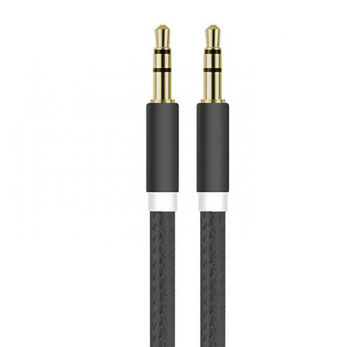 Shot - Cable Jack/Jack Metal pour IPHONE 12 Mini Voiture Musique Audio Double Jack Male 3.5 mm (NOIR) Shot  - Cable jack male male iphone