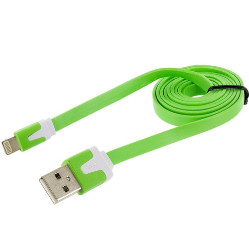 Shot - Cable Noodle 1m pour "IPHONE 14 Pro Max" LightningChargeur USB IPHONE Universel (VERT) Shot  - Câble antenne