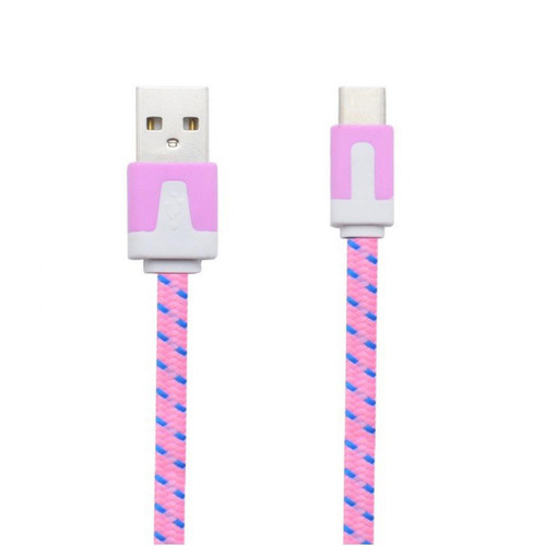Câble antenne Shot Cable Noodle 1m pour SONY Xperia 10 II Chargeur Type C Android (ROSE PALE)