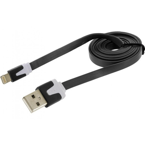 Shot - Cable Noodle pour IPHONE Lighting Chargeur 1m USB APPLE (NOIR) Shot  - Accessoires et consommables