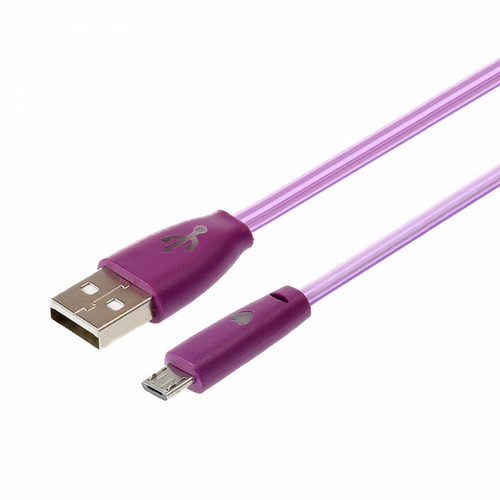 Shot - Cable Smiley Micro USB pour Enceinte Bose SoundWear Companion LED Lumiere Android Chargeur USB Smartphone (VIOLET) Shot  - Câble et Connectique