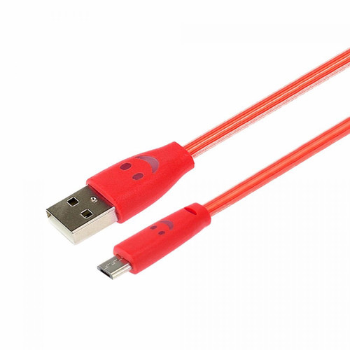 Shot - Cable Smiley Micro USB pour HUAWEI P smart 2019 LED Lumiere Android Chargeur USB Smartphone (ROUGE) Shot  - Câble antenne