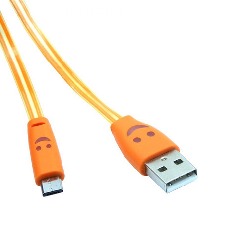 Shot - Cable Smiley Micro USB pour JBL Flip 4 LED Lumiere Android Chargeur USB Smartphone (ORANGE) Shot  - Câble et Connectique