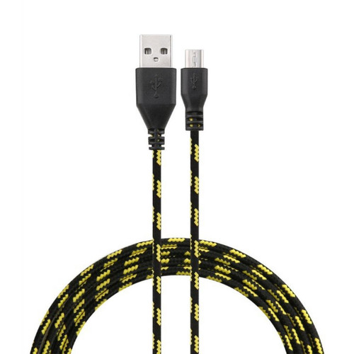 Shot - Cable Tresse pour "SAMSUNG Galaxy A01" 3m Chargeur Micro USB Tissu Lacet Fil Nylon (NOIR) Shot  - Câble et Connectique