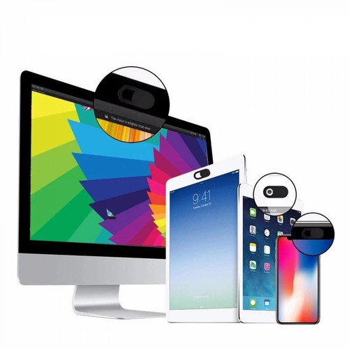 Autres accessoires smartphone Shot Cache Camera x3 pour Tablette ASUS ZenPad 3S 10 Webcam Smartphone PC Lot de 3 (NOIR)
