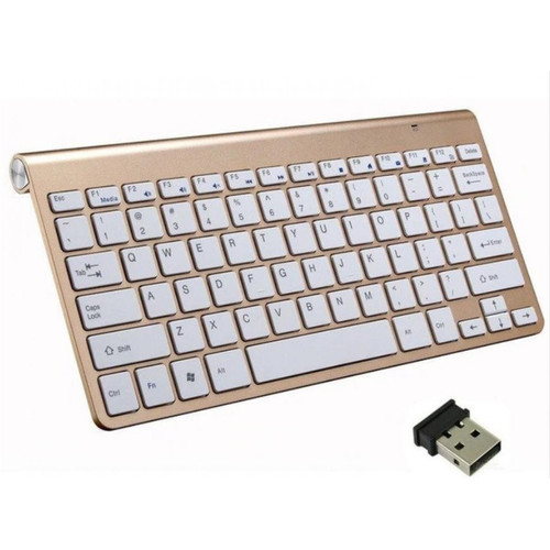 Shot - Clavier Sans Fil Metal pour PC ASUS Chromebook USB QWERTY Piles (OR) - Clavier QWERTY Clavier