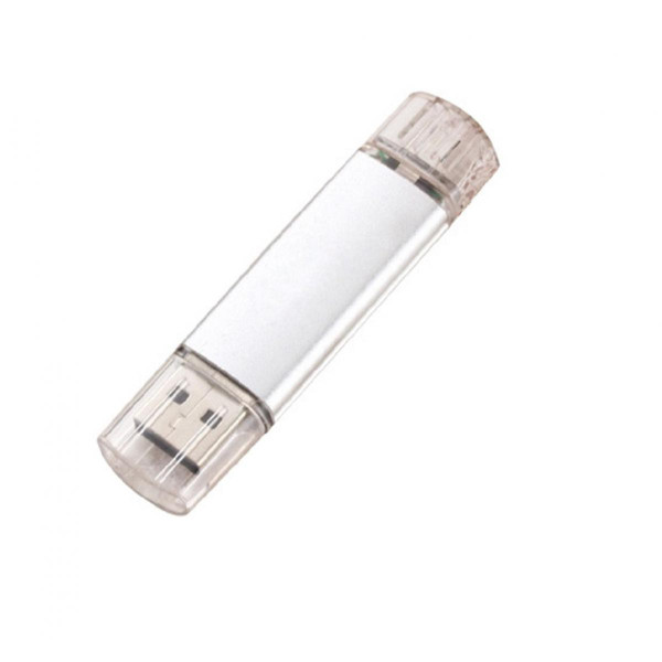 Shot Clef USB 8Go 3 en 1 pour OPPO Find X Smartphone & PC Type C Micro USB Cle Memoire 8GB (ARGENT)
