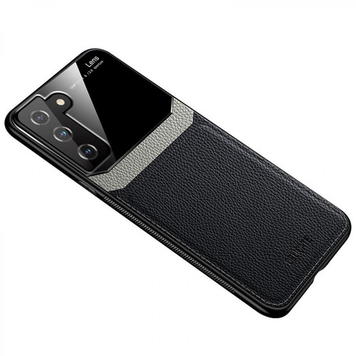 Shot - Coque Effet Cuir pour "SAMSUNG Galaxy S21" Plexiglass Protection (NOIR) Shot  - Coque, étui smartphone Plastique