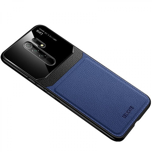 Coque, étui smartphone Shot Coque Effet Cuir pour "XIAOMI Redmi 9" Plexiglass Protection (BLEU)