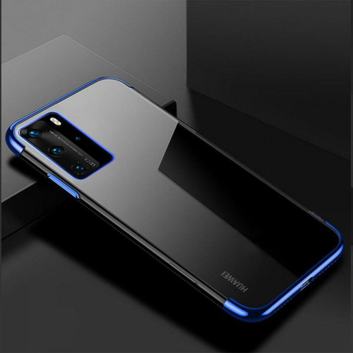Shot - Coque Silicone Bord pour "HUAWEI P50 Pro+ PLUS" Bumper Fine Transparente (BLEU) Shot  - Coque, étui smartphone Plastique