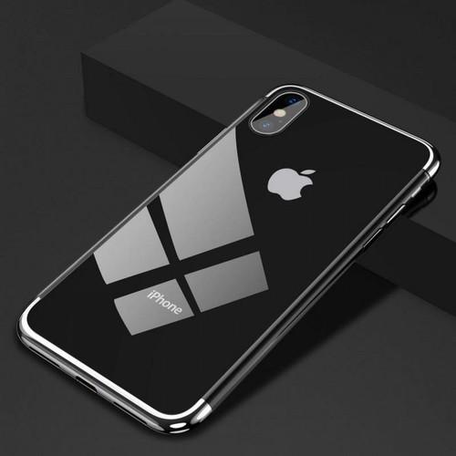 Shot - Coque Silicone Bord pour "IPHONE Xs Max" APPLE Bumper Fine Transparente (ARGENT) Shot  - Coque, étui smartphone