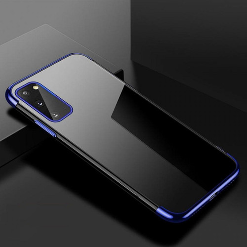 Shot - Coque Silicone Bord pour "SAMSUNG Galaxy A02s" Bumper Fine Transparente (BLEU) Shot  - Coque, étui smartphone Plastique
