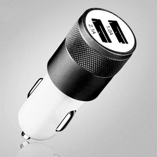 Shot - Double Adaptateur Prise Allume Cigare USB pour "IPHONE 12 Pro"2 Ports Voiture Chargeur Couleurs (NOIR) Shot  - Chargeur Voiture 12V