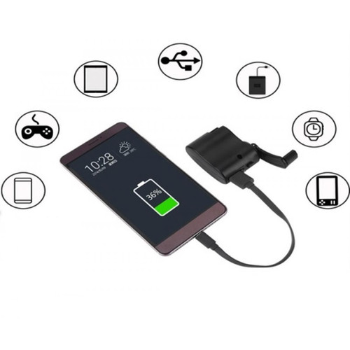 Shot - Dynamo pour ALCATEL 1 Smartphone Chargeur USB Batterie Manivelle Secours (NOIR) Shot  - Accessoire Smartphone