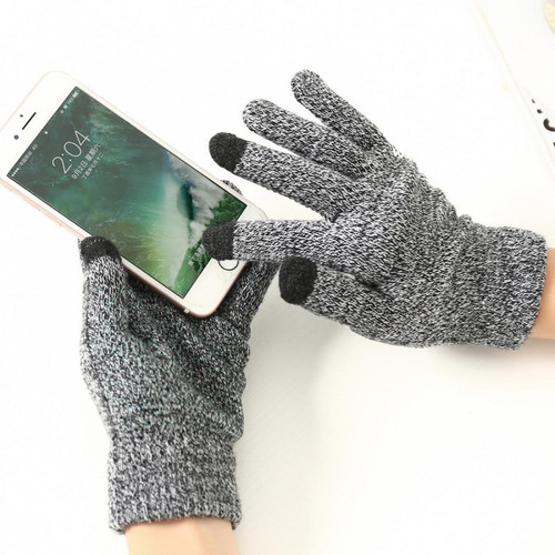 Shot - Gants Homme tactiles pour "SAMSUNG Galaxy A11" Smartphone Taille M 3 doigts Hiver (GRIS) Shot  - Accessoire Smartphone