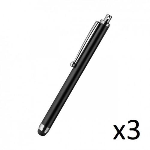 Shot - Grand Stylet x3 pour IPHONE 11 Smartphone Tablette Ecrire Lot de 3 (NOIR) - Stylet