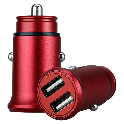 Shot Mini Double Adaptateur Metal Allume Cigare USB pour Smartphone SAMSUNG Galaxy XCover Pro Prise Double 2 Ports Voiture Chargeur (ROUGE)