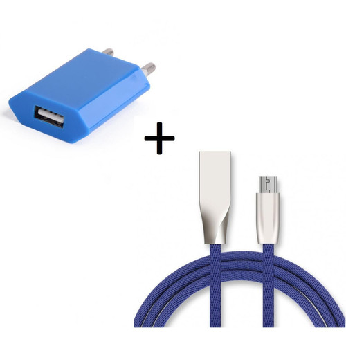 Shot - Pack Chargeur Lightning pour "IPHONE 12 Mini" (Cable Fast Charge + Prise Secteur Couleur USB)IOS (BLEU) Shot  - Accessoire Smartphone