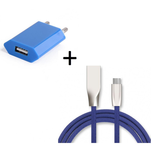 Shot - Pack Chargeur Type C pour MICROSOFT Surface Pro 7 (Cable Fast Charge + Prise Secteur Couleur USB) Android (BLEU) Shot  - Microsoft telephone
