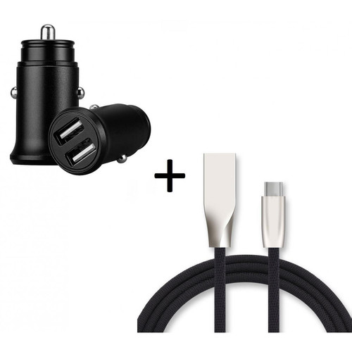 Shot - Pack Chargeur Type C pour SAMSUNG Galaxy A31 (Cable Fast Charge + Mini Double Prise Allume Cigare USB) Android (NOIR) Shot  - Accessoires et consommables