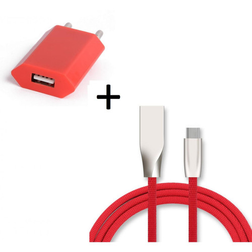 Shot - Pack Chargeur Type C pour "SAMSUNG Galaxy Z Fold 2" (Cable Fast Charge + Prise Secteur Couleur USB) Android (ROUGE) Shot  - Shot