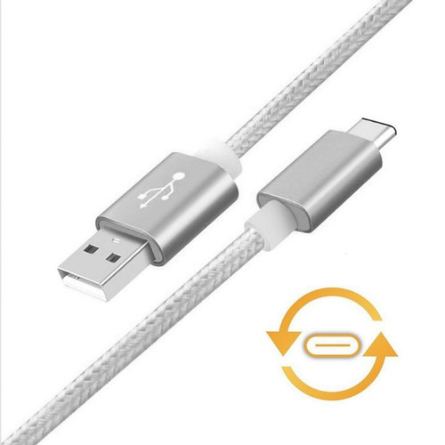 Shot Pack de 3 Cables Metal Nylon Type C pour "SAMSUNG Galaxy S10 Lite" Smartphone Android Chargeur (ARGENT)