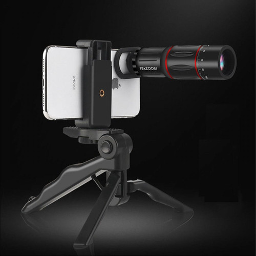Shot - Pack Photo pour SONY Xperia XZ1 Smartphone (Objectif Zoom x18 + Mini Trepied + Telecommande) Pochette (NOIR) Shot  - Autres accessoires smartphone