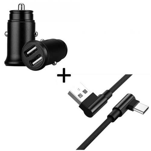 Shot - Pack pour SAMSUNG Galaxy Book Smartphone Type C (Cable 90 Fast Charge + Mini Double Prise Allume Cigare) (NOIR) Shot  - Accessoire Smartphone