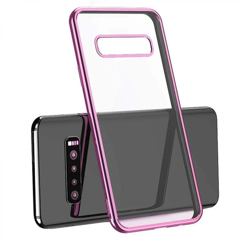 Shot - Pack Protection pour SAMSUNG Galaxy S10+ PLUS (Coque Chrome Silicone + Film Verre Trempe) (ROSE) Shot  - Coque Galaxy S6 Coque, étui smartphone