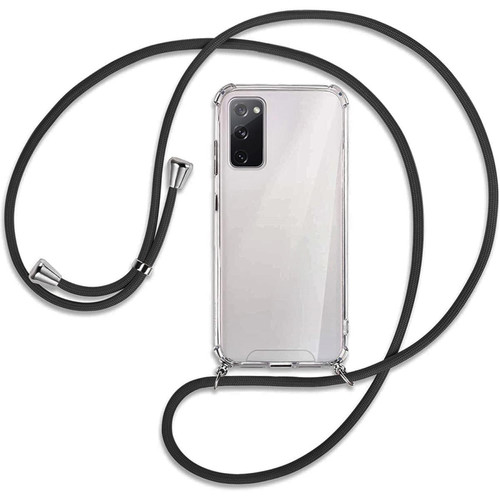 Shot - Pack Protection pour "SAMSUNG Galaxy S20 FE" (Coque avec Cordon + Film Anti-Spy Verre Trempe) (NOIR) Shot  - Accessoire Smartphone