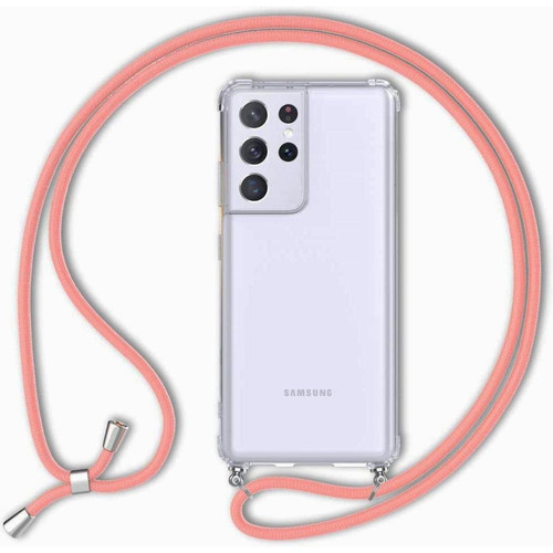 Shot - Pack Protection pour "SAMSUNG Galaxy S21 Ultra" (Coque avec Cordon + Films Hydrogel x3) (ROSE) Shot  - Coques Smartphones Coque, étui smartphone