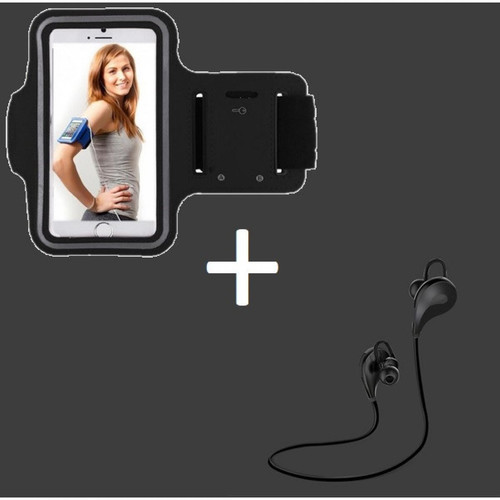 Shot - Pack Sport pour HUAWEI P40 Lite Smartphone (Ecouteurs Bluetooth Sport + Brassard) Courir T8 (NOIR) Shot  - Accessoire Smartphone