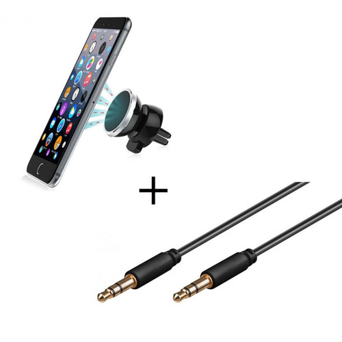 Shot - Pack Voiture pour IPHONE 11 Pro Smartphone (Support Voiture Magnetique + Cable Double Jack Musique) Shot  - Accessoires et consommables