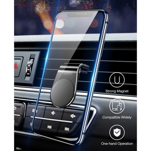 Shot - Support Voiture Aimant Pince pour SAMSUNG Galaxy J6 Smartphone Ventilateur Magnetique (NOIR) Shot  - Autres accessoires smartphone