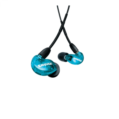 Shure - Aonic 215 Écouteurs Filaire Jack 3.5mm Annulation du Bruit Active Contrôle du Volume Bleu - Ecouteurs intra-auriculaires Sans bluetooth