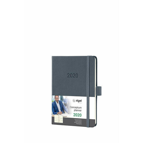 Sigel - SIGEL C2067 Agenda semainier 2020 Conceptum, couverture rigide, 10,8 x 15,1 cm, gris foncé Sigel  - Sigel