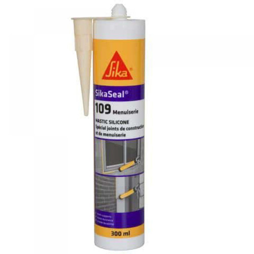Sika - Mastic silicone spécial joint de menuiserie - SIKA SikaSeal 109 Menuiserie - Beige- 300ml - Sika