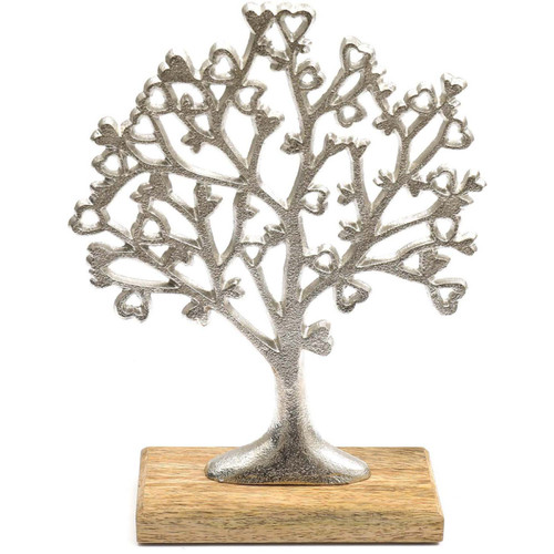 Sil - Arbre décoratif en aluminium et bois de manguier Arbre de vie Taille 1. Sil  - Sil