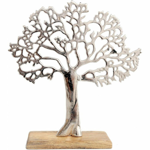 Sil - Arbre décoratif en aluminium et bois de manguier Arbre de vie Taille 2. Sil  - Sil