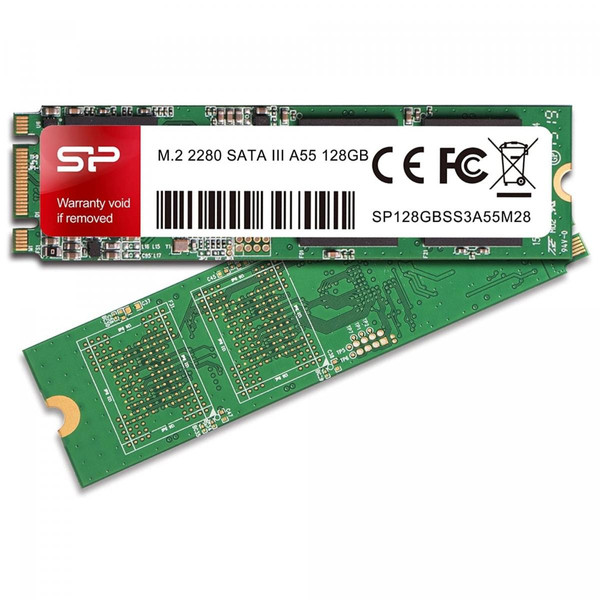 SSD Interne Silicon power SSD interne SILICON POWER M.2 2280.128G SATA III 6Gbps. Max 560/530 Mb/s  SP128GBSS3A55M28