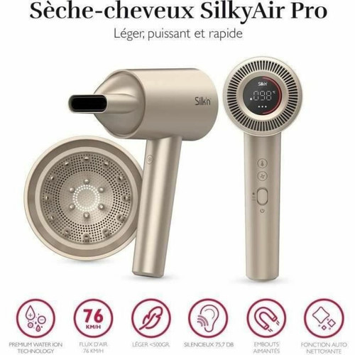 SILK'N -Sèche-cheveux moteur brushless SILK'N SilkyAir pro - HDB1PE1001 - Flux 76km/H - 75db SILK'N  - Sèche-cheveux