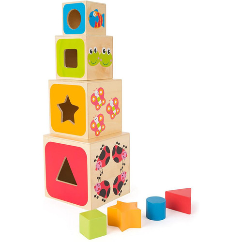 Small Foot - Cubes à Empiler Alphabet en bois Small Foot  - Jeux d'encastrement