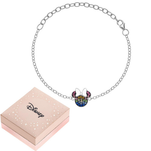 Disney - Bracelet Disney en argent 925 orné de Cristaux scintillants -  Minnie - Accessoire Fille